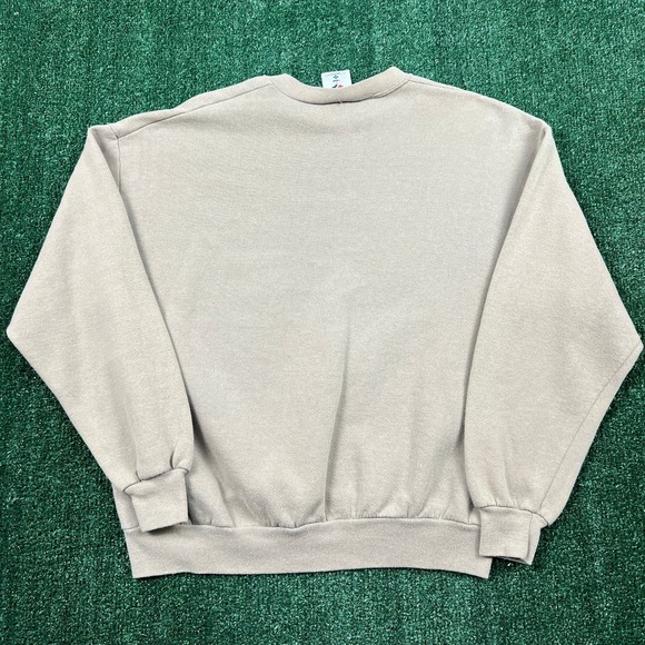 Vintage Jerzees Crewneck Sweatshirt Mens XL Beige Brown USA 50/50 Blank 90s - Picture 8 of 9